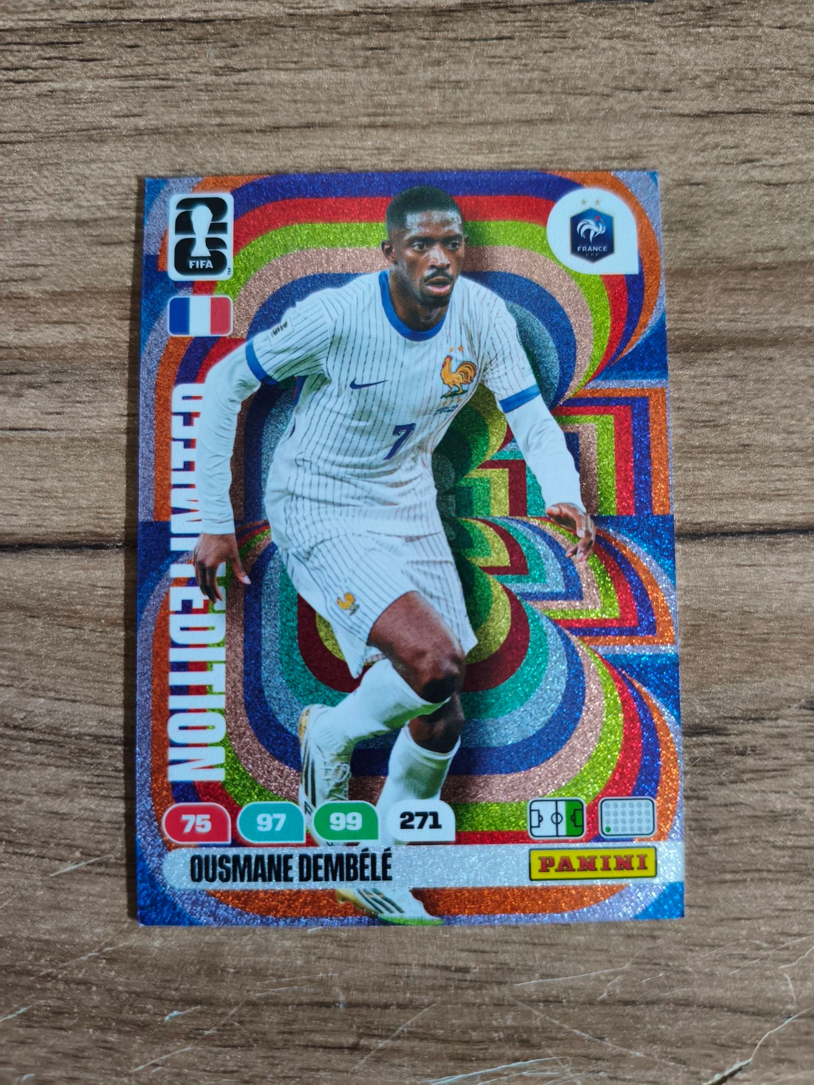  Carte de foot panini CDM Dembelé édition limitée 